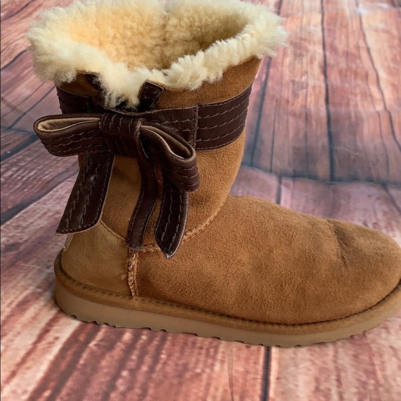 UGG Shoes - UGG Authentic Chestnut Josette Boots Leather Bow